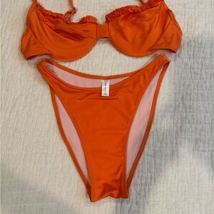 Heavy Manners Orange Bikini Set. New without tags. Size XS